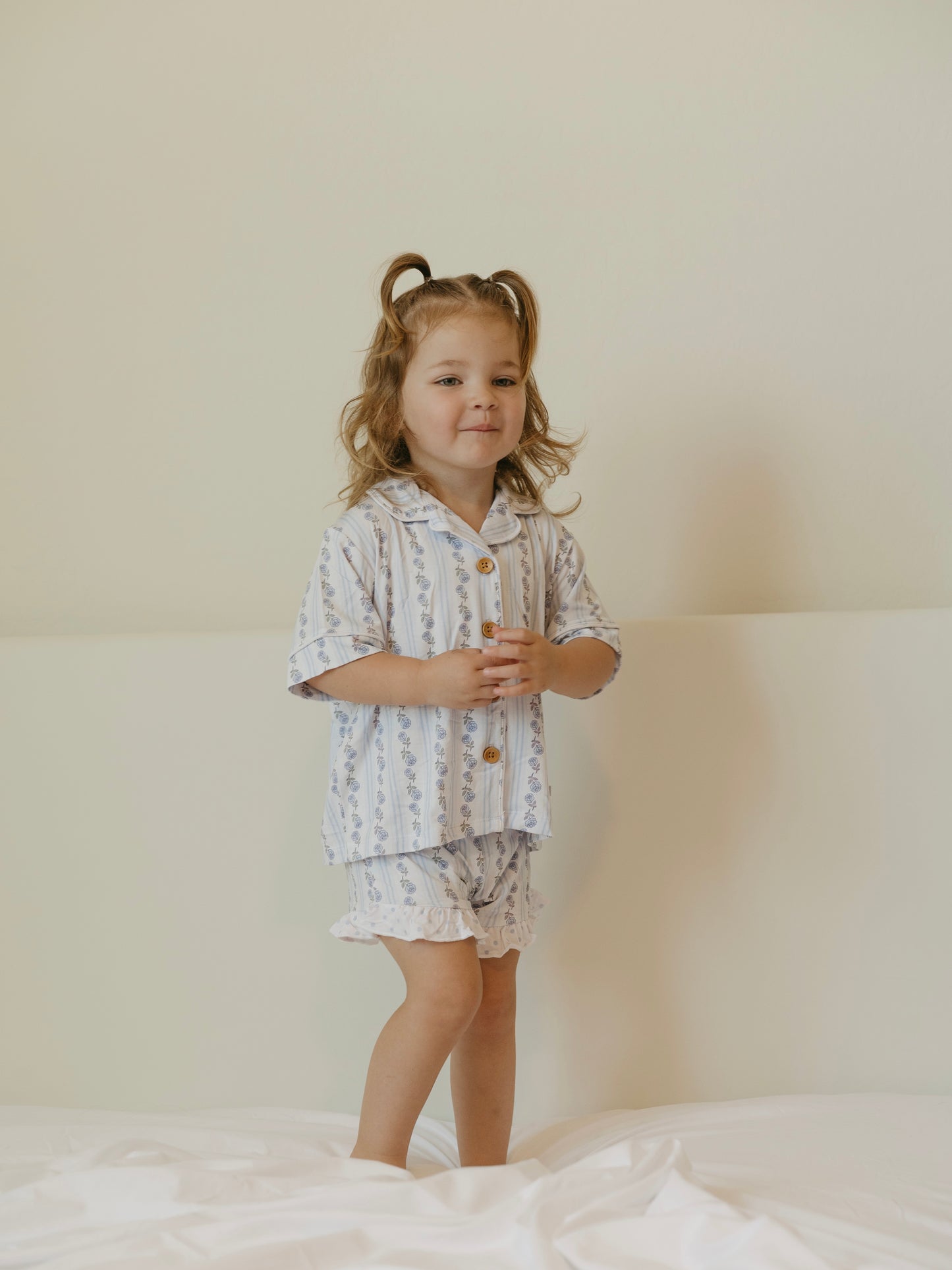 Blue Cottage Rose | Ruffle Short Set