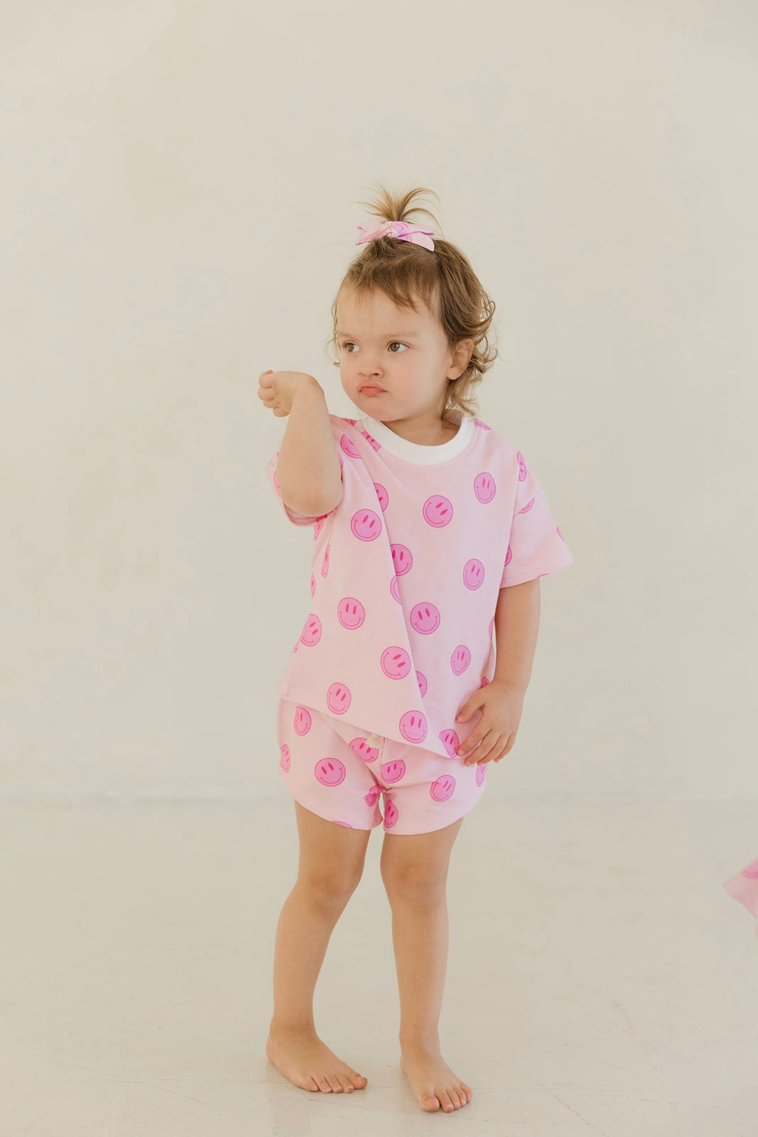 Pink Smiley | Daywear Terry Shorts Set