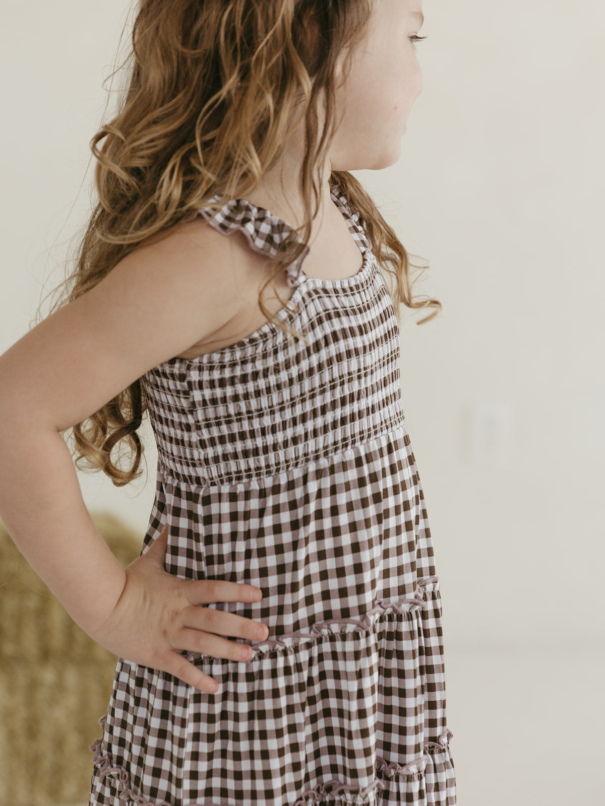 Cocoa Gingham | Smocked Twirl Dress