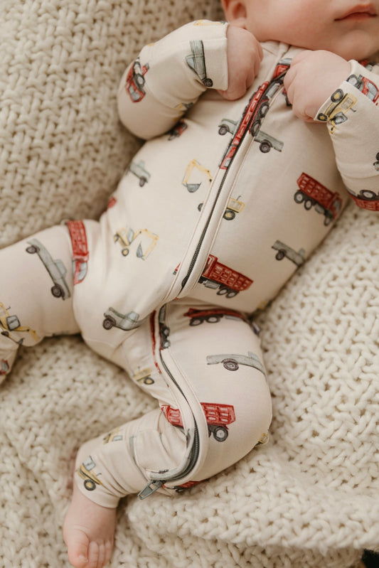 Truckin | Bamboo Zipper Pajamas
