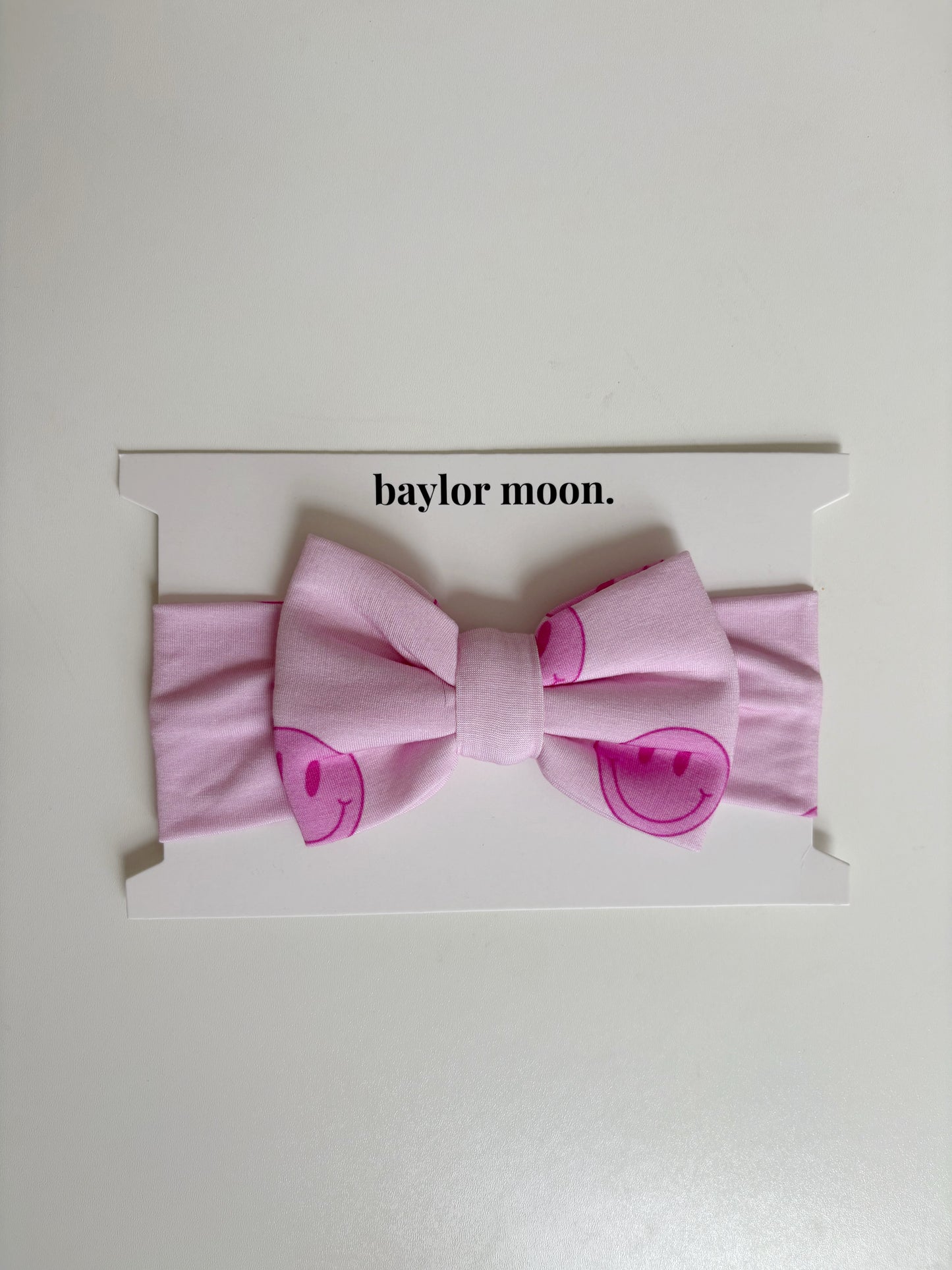 Pink Smiley | Bamboo Head Wrap