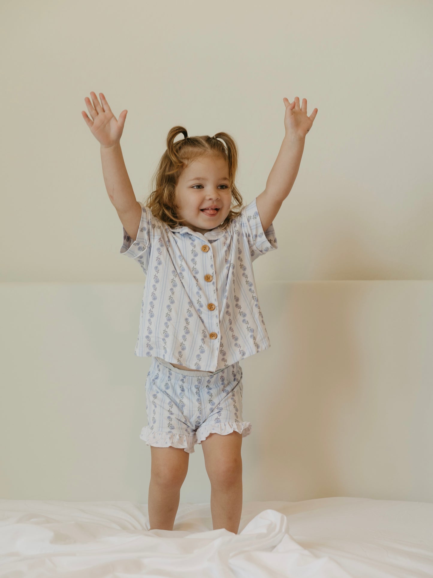 Blue Cottage Rose | Ruffle Short Set