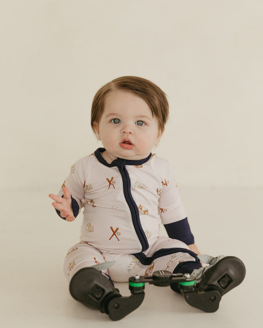 Baseball | Bamboo Zipper Pajamas
