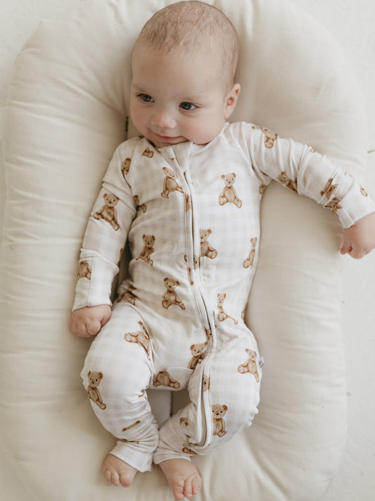 Heirloom Teddy | Bamboo Zipper Pajamas