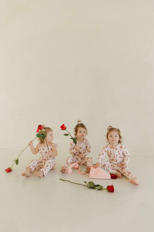 Puppy Love Letters | Bamboo Smocked Jumpsuit