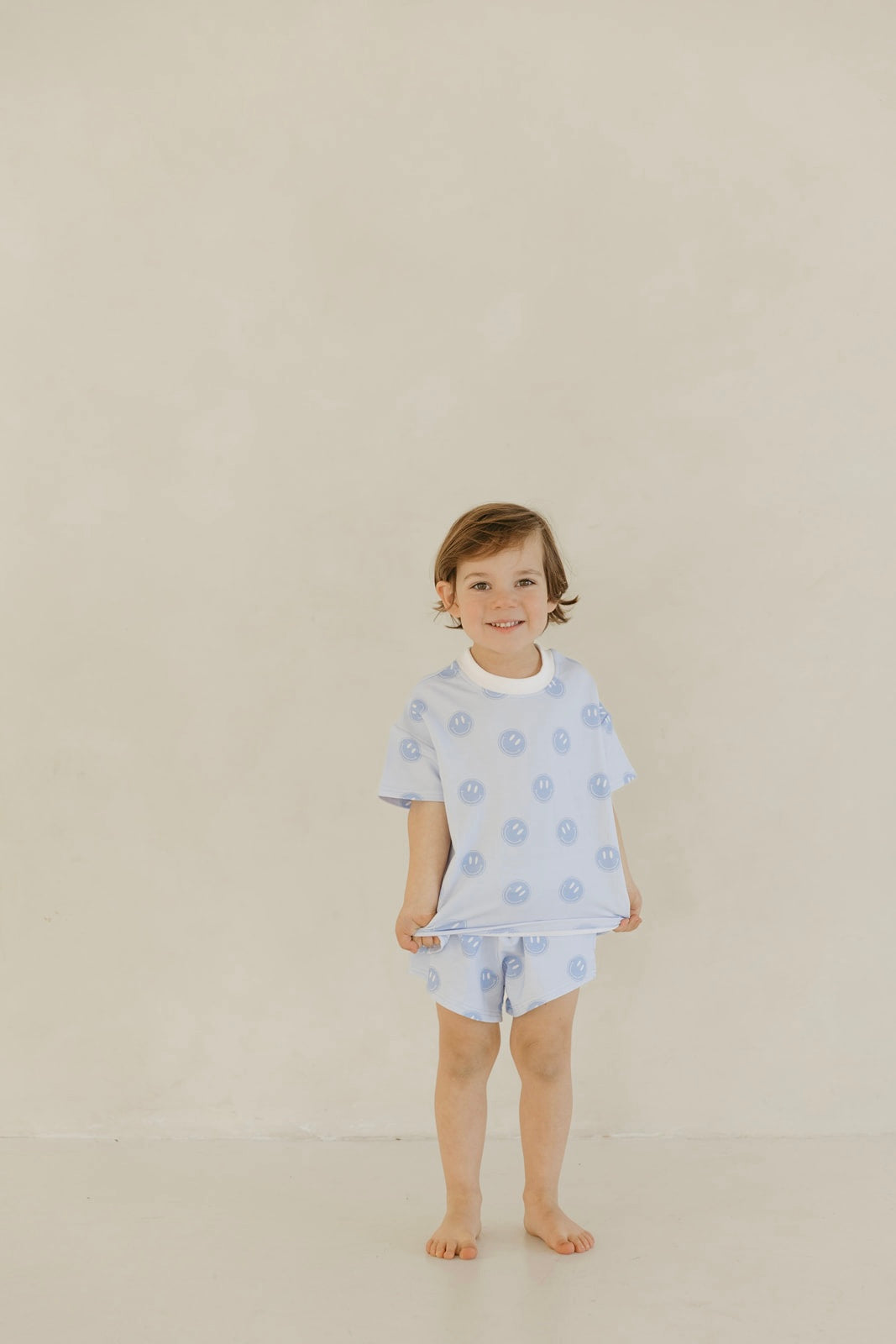 Blue Smiley | Daywear Terry Shorts Set