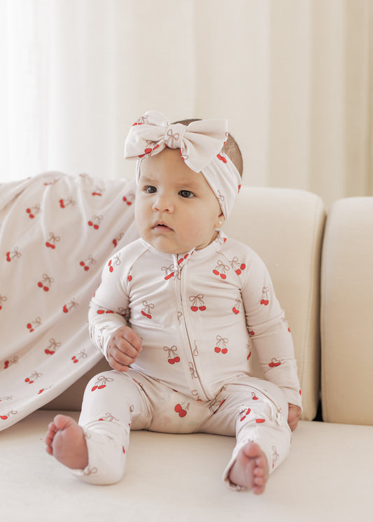 Cherry | Bamboo Zip Pajamas