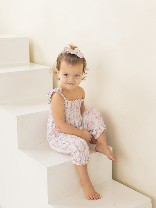Layla Bow | Bamboo Smocked Jumpsuit