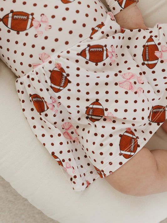 Footballs & Bows | Bodysuit Twirl Dress