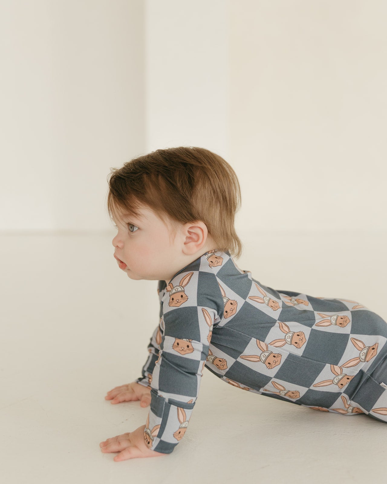 Checker Bunny | Bamboo Zipper Pajamas
