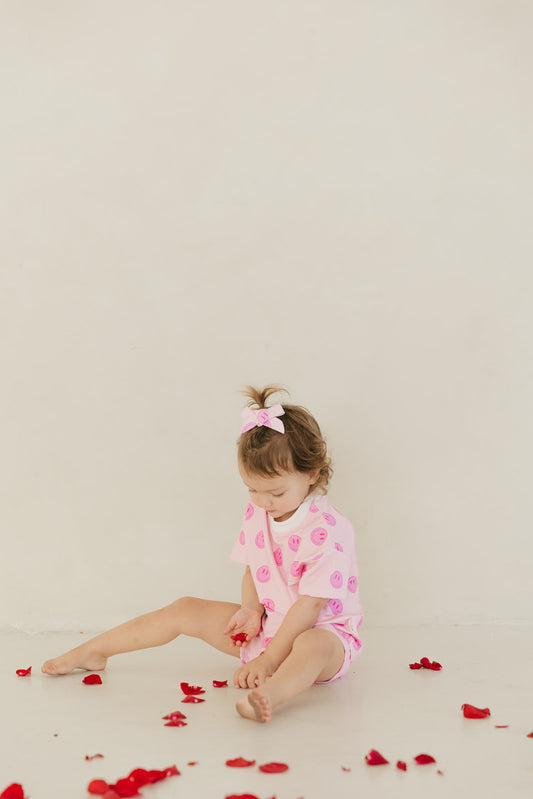 Pink Smiley | Daywear Terry Shorts Set