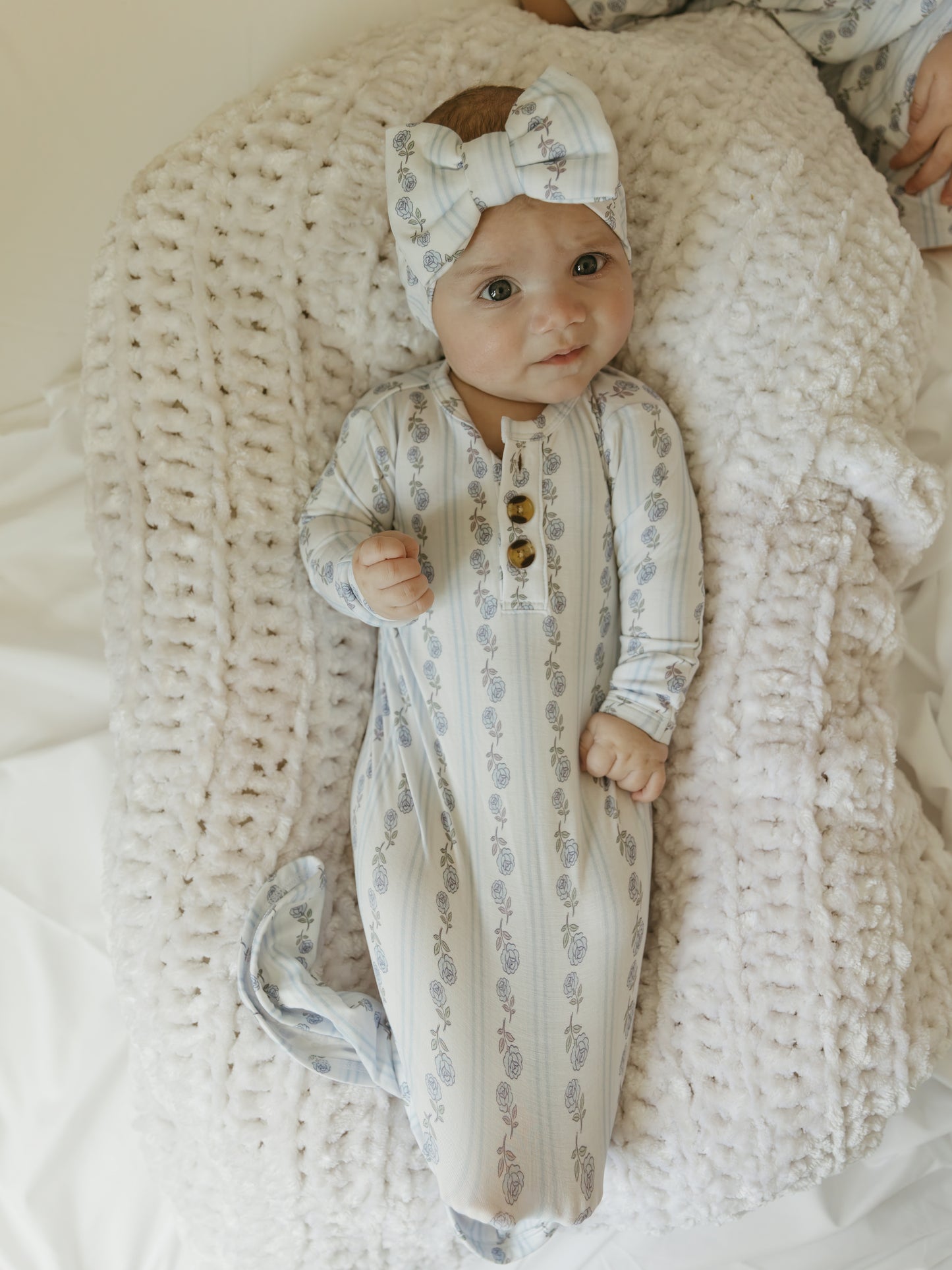 Blue Cottage Rose | Bamboo Knotted Gown