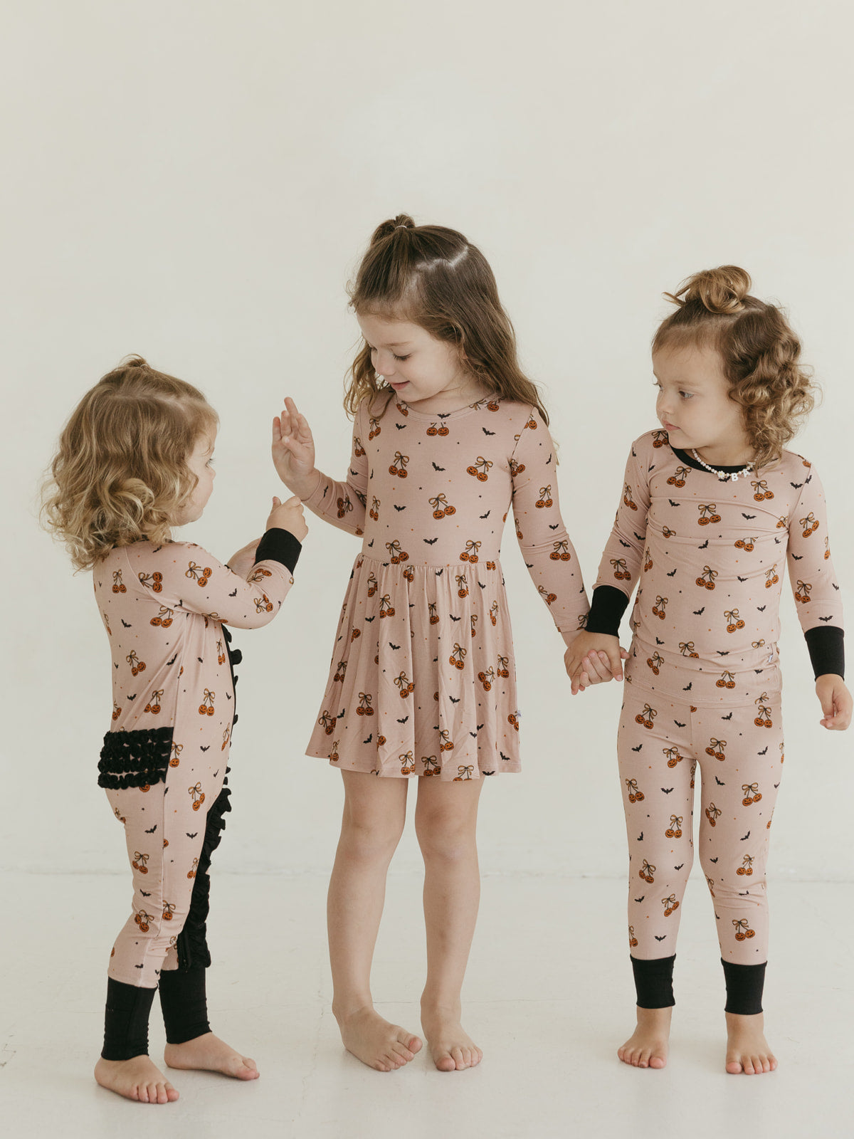 Pumpkin Cherries | Long Sleeve Twirl Dress