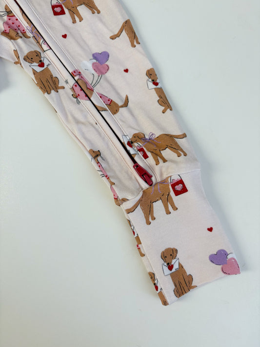 Puppy Love Letters | Bamboo Zipper Pajamas