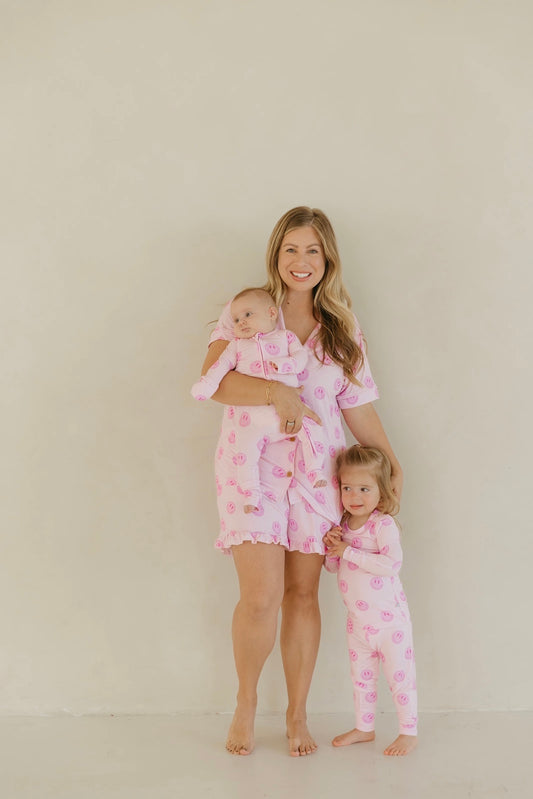 Pink Smiley | Women's Bamboo Pajama Set