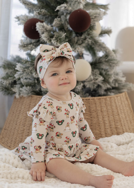 Pooh (Ribbed) | Bamboo Twirl Dress with Bodysuit