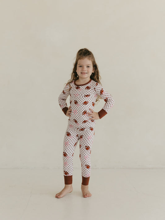 Footballs & Bows | Bamboo Two Piece Pajamas