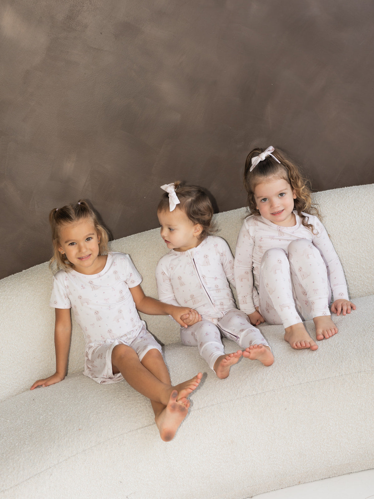 Pups & Bows | Bamboo Zipper Pajamas