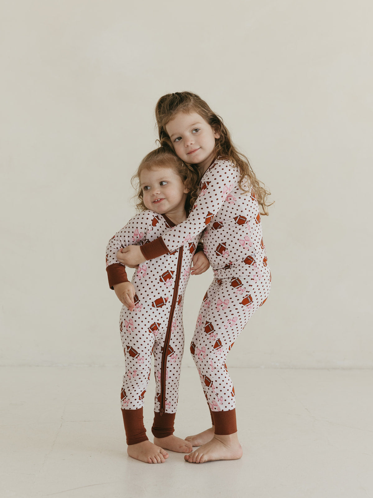 Footballs & Bows | Bamboo Two Piece Pajamas