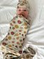 Alyson Floral (Ribbed) | Bamboo Swaddle + Beanie Set