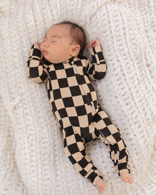 Checkerboard | Bamboo Zipper Pajamas
