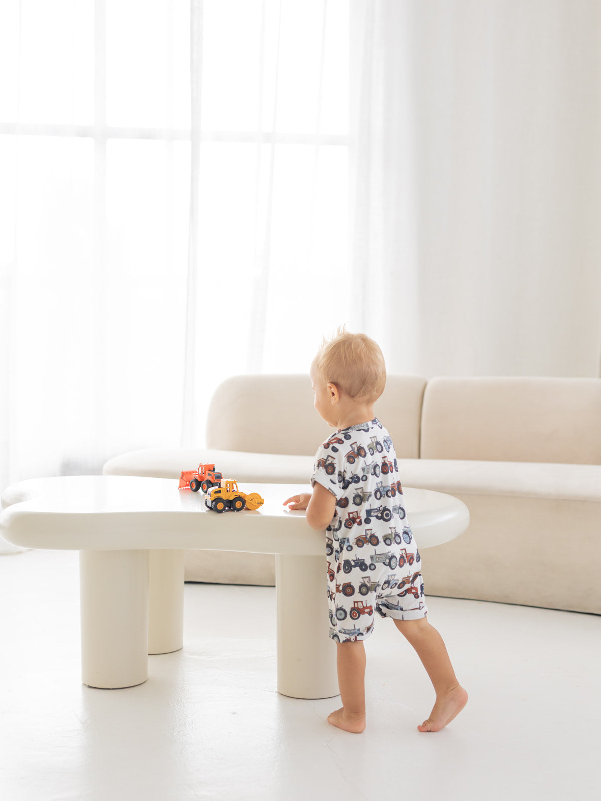 Tractor | Bamboo Short Sleeve Romper