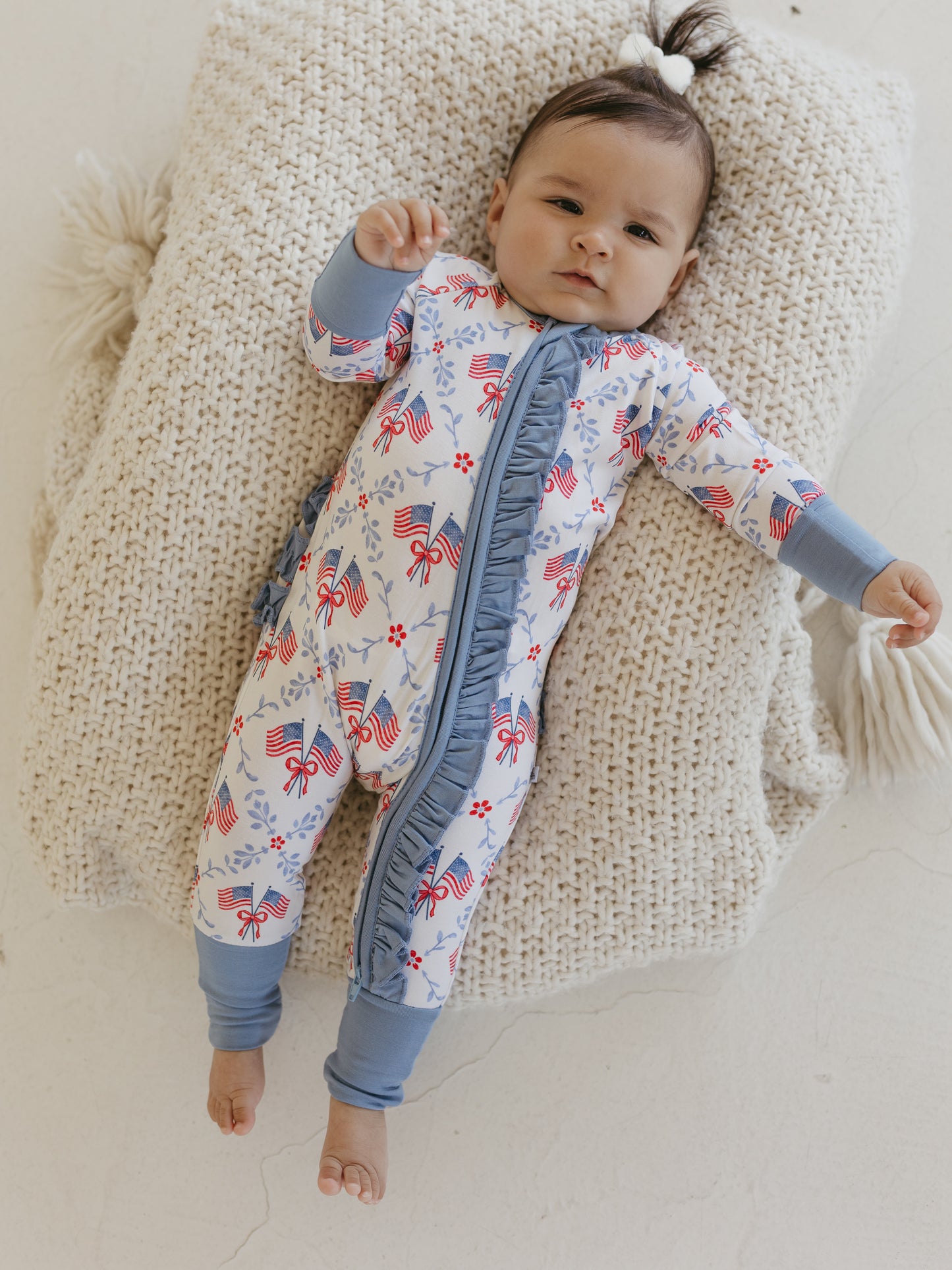 America's Sweetheart | Bamboo Ruffle Zipper Pajamas