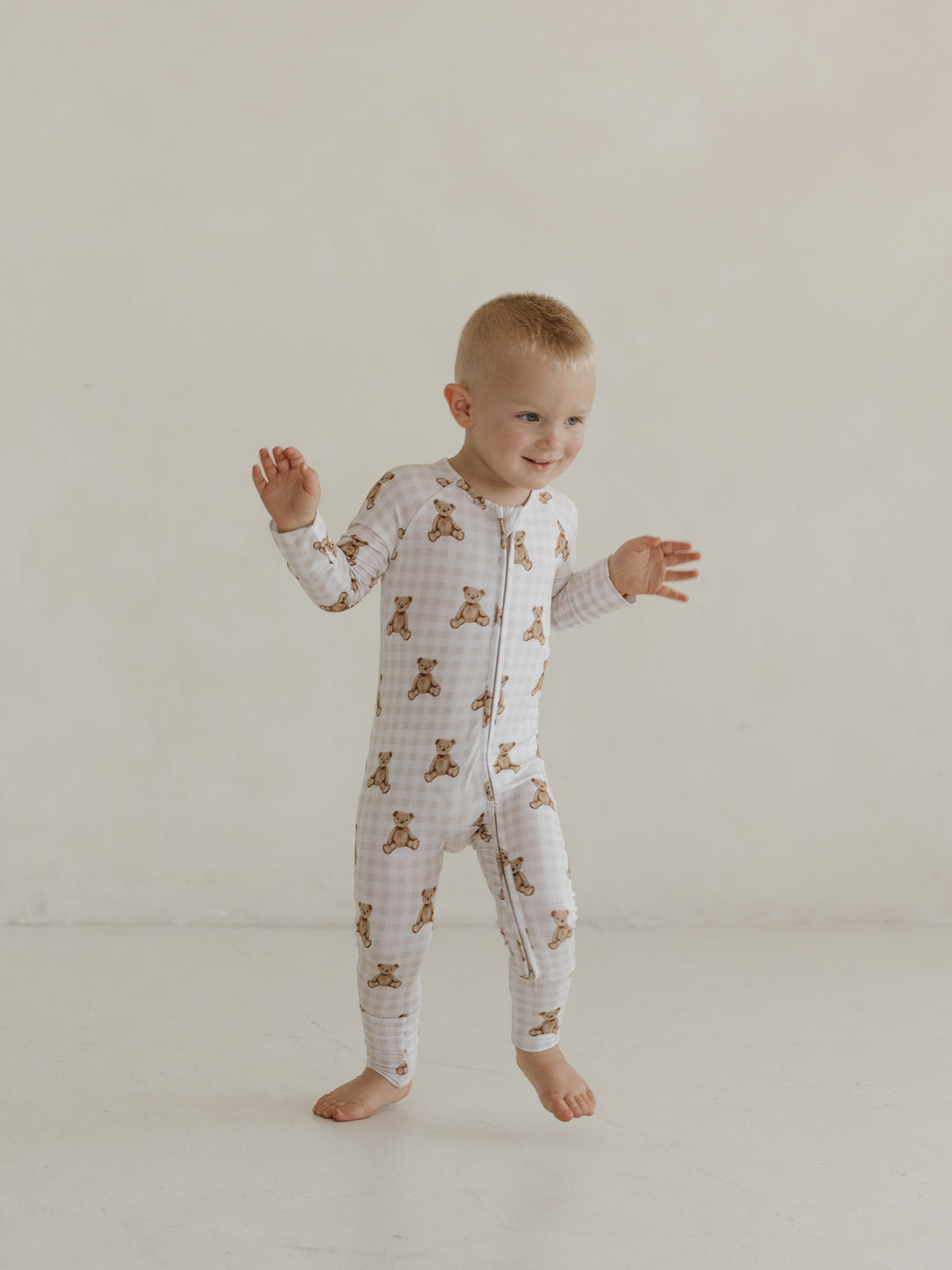 Heirloom Teddy | Bamboo Zipper Pajamas