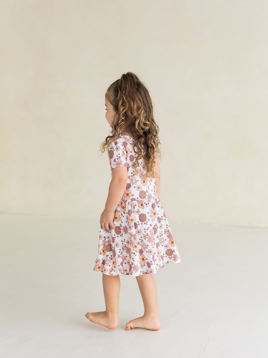 Fall Floral (Ribbed) | Bamboo Twirl Dress