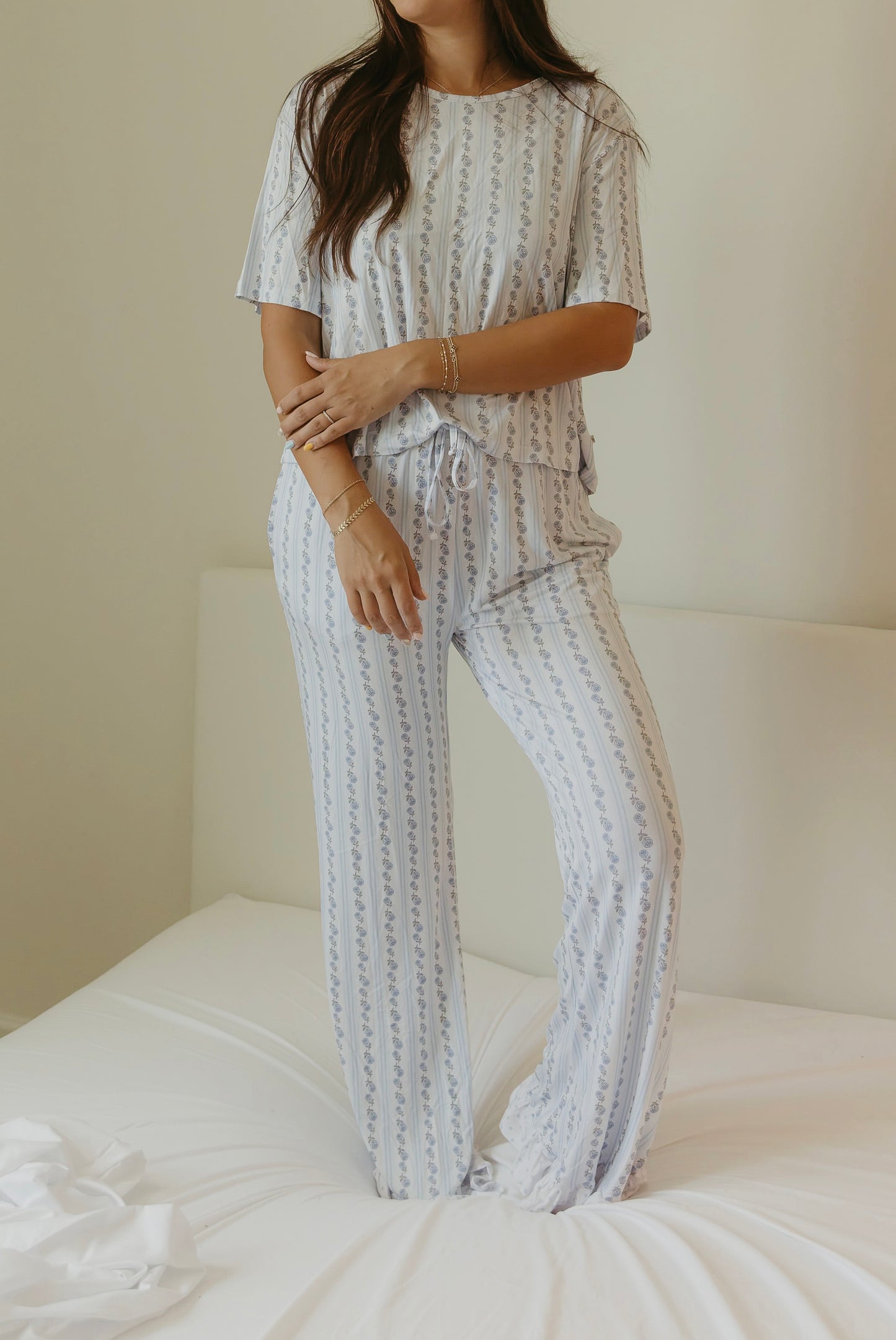 Blue Cottage Rose | Women's Ruffle Set