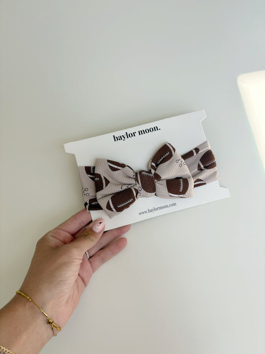 Football (Ribbed) | Bamboo Head Wrap Bow