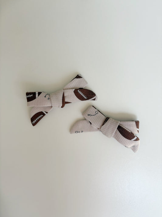 Football (Ribbed) | Bamboo Clip Bows