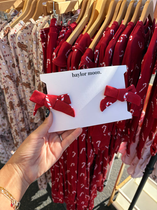 Candy Cane | Bamboo Clip Bows