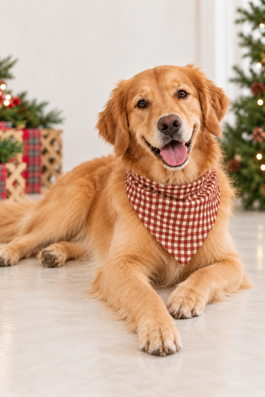 Merry Gingham | Bamboo Pet Bandana