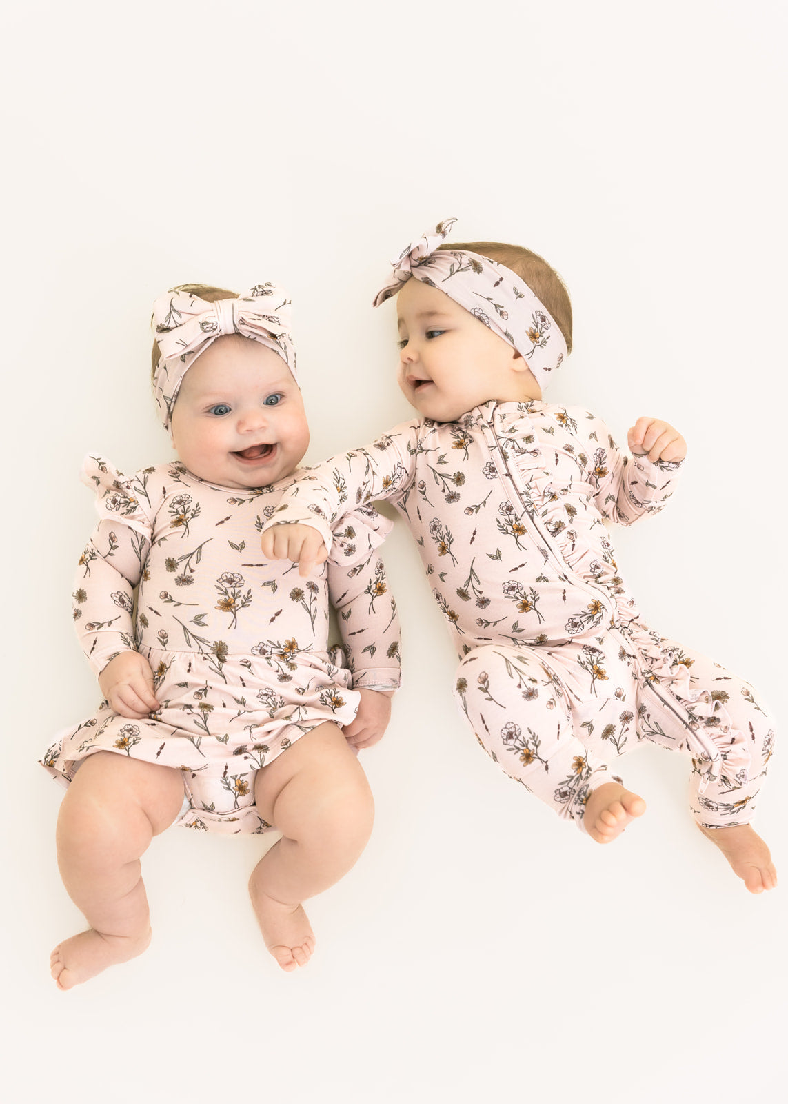 Lennon Floral | Ruffle Bamboo Zip Romper